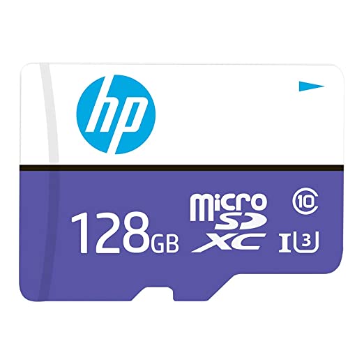 HP Micro SD Card 128GB with Adapter U3 (Purple) (Write Speed 60MB/s & Read Speed 100 MB/s Records 4K UHD and Fill HD Video)