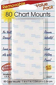 80 Chart Mounts--Removable, 1"