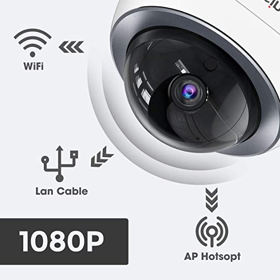 VicTsing IP Wireless Security Camera 1080P, Outdoor/Indoor Wireless Security Camera with 2-way Audio/Night Vision/Motion Detection,Wireless Surveillance IP Camera for Pet/Baby/Elder/Dog Camera Monitor,Cloud Service/MicroSD Support-white