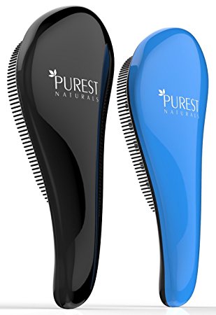 Purest Naturals Original Detangling Hair Brush Set - Best Detangler Wet Shower Comb For Women, Men, Girls & Boys - Detangles Knots Easily