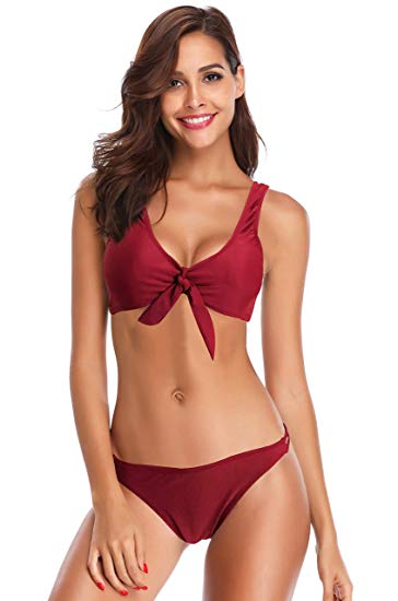 SHEKINI Women's Sexy Tie Knot Bikini Suit Two Piece Swimsuit