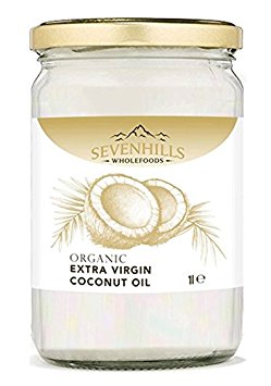 Sevenhills Wholefoods Organic Extra Virgin Raw Coconut Oil (cold-pressed) 1L for cooking, baking, skin moisturiser & hair conditioner