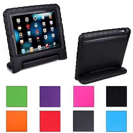 Aken Multi Function Child / Shock Proof Kids Cover Case with Stand / Handle for Apple iPad 2nd / 3rd / 4th Generation Tablet (iPad 2/3/4) (black)