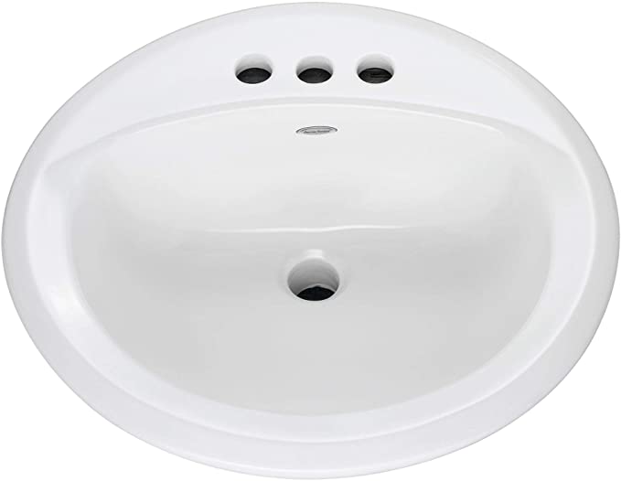 American Standard 0491019.020 Ronda Lyn Bathroom Sink, 198 Mm H W X 19-1/8 in D, Vitreous China, 15" x 12-1/8", White