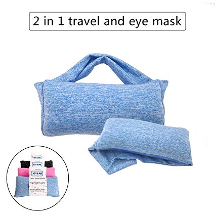 Light,Soft,Portable travel pillow - Joy& Me travel pillow with Sleep Mask, Eye Mask- Colourful and Super convenient for both women and men(Sky Blue)