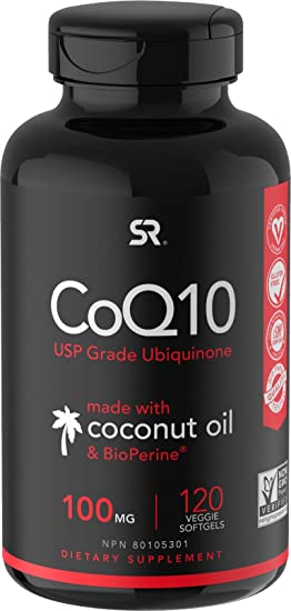 CoQ10 Enhanced with Coconut Oil & Bioperine (Black Pepper) for Better Absorption | Vegan Certified and Non-GMO Verified | 120 Veggie-gels, 3 Month Supply!