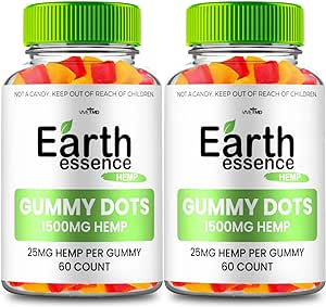 Earth Essence Gummy Dots 1500mg - Earth Essence Gummy for Men, Earth Essence Gummy Dots Advanced Formula Supplement for Maximum Strength - Earth Essence Gummies Hemp Reviews (2 Pack)