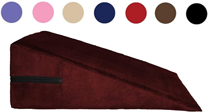 Microsuede Bed Wedge Replacement Cover (10“ x 24” x 24”, Wine)