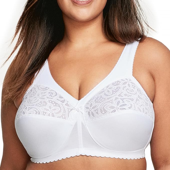 Glamorise Women's Plus Size MagicLift Cotton Support Bra Wirefree #1001