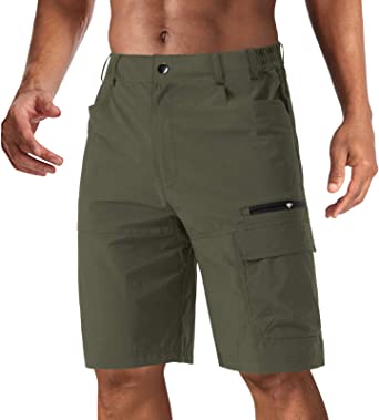 CRYSULLY Men's Cargo Quick Dry Shorts Outdoor Summer Casual Loose Fit Shorts
