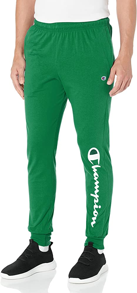 Champion Men's Everyday Cotton Joggers, 31" Inseam, Cotton Knit Jog Pants Left Hip "C" Logo, Tapered Jersey Jogger Pants