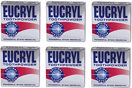 6 x Eucryl Smokers Tooth Powder Original 50g