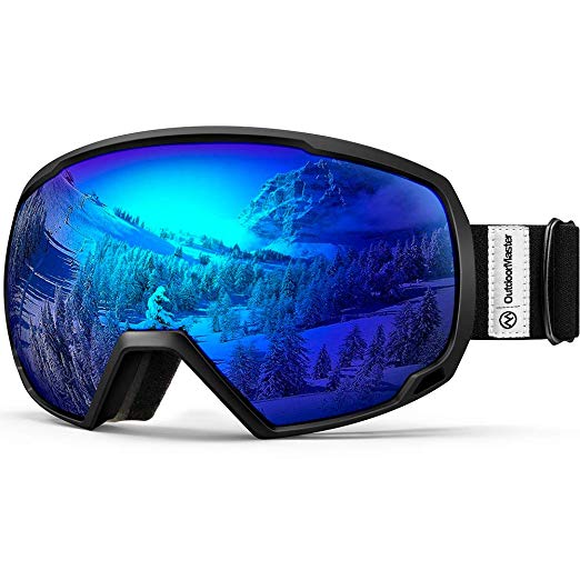 OutdoorMaster OTG Ski Goggles - Over Glasses Ski/Snowboard Goggles for Men, Women & Youth - 100% UV Protection