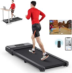 DeerRun 2024 Upgrade Walking Pad - Raceable Smart Under Desk Treadmill with Rewards Program, Quick Setup, 2.5HP Motor, APP/Remote Control, LED Display, 300 lbs Capacity