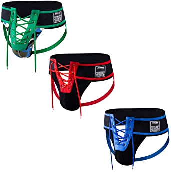 JOCKMAIL 3PCS/Pack Mens Briefs Jock Strap Athletic Supporter Wide Belt Comfortable Men Sport Underwear Briefs for Sport