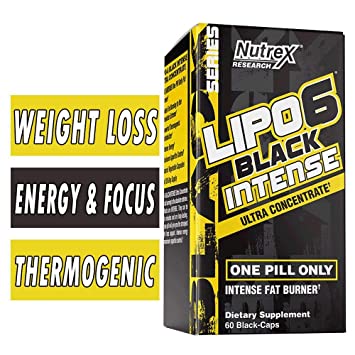 Nutrex Prompt Nutrition Lipo6 Black Intense Ultra Concentrate Fat Destroyer - Pack of 60 Capsules with Importer Tag