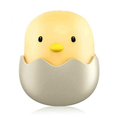 APUPPY Cute Creative Egg Shell Night Light, Rechargeable Egg Shell Chick Shape Top Control Lamp for Girl Lady Kid Baby Bedroom and Nursery