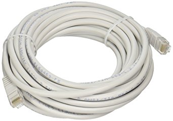 Insten PCABCAT50006 Ethernet Cable, 25' White/Gold Plated Male to Male Connectors
