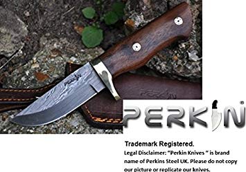 Perkin Knives- Custom Handmade Damascus Hunting Knife - Beautiful Camping Knife