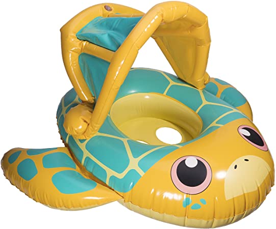 SwimWays Sun Canopy Baby Boat, Turtle