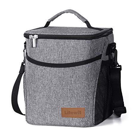 Lifewit Insulated Lunch Box Lunch Bag for Adults Men Women, 9L (12-Can) Soft Cooler Bag Thermal Bento Bag, Grey