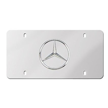 Genuine OEM Mercedes Benz Star-Marquis Plate-Polished Stainless Steel