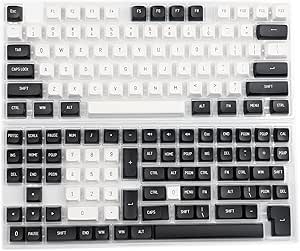 YMDK YSA Ball Shape Double Shot Keycaps PBT Keycap for MX Keyboard 104 87 61 Melody 96 KBD75 ID80 GK64 SP84 Lower Than SA (Black White Mix 151)