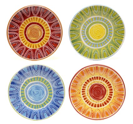 Certified International Tapas SaladDessert Plate 875-Inch Assorted Designs Set of 4