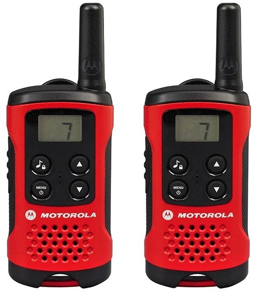 Motorola Talker T40 2 Way Walkie Talkie Radio - Black/Red (Pack of 2)