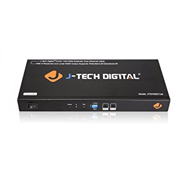 J-Tech Digital ProAV 1X8 HDMI Extender HDMI Amplifier HDMI Splitter over Ethernet Cable with Bi-Direction IR and EDID Functions (1x8)