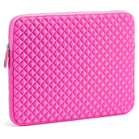 Evecase 10.6 - 11.6 inch Diamond Foam Splash & Shock Resistant Chromebook/ Ultrabook Neoprene Sleeve Case Travel Bag - Hot Pink