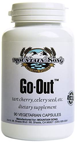 Go Out Relief Joint Formula and Uric Acid Support with Tart Cherry Concentrate, Black Cherry Extract 20:1, Celery Seed Extract and Turmeric Root. Helps You Get Out and About. It Works!