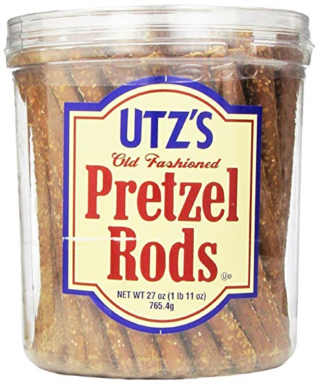 Utz Old Fashioned Pretzel Rods, 27 oz Barrel