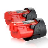 Flylinktech Replacement Milwaukee 48-11-2411 M12 REDLITHIUM 12-Volt Cordless Lithium-Ion Compact Battery Two Pack 2 Pack