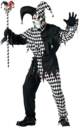 California Costumes Men's Plus Size- Black Evil Jester Costume