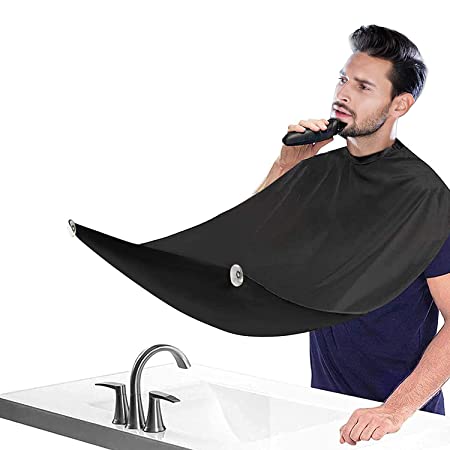 Beard Bib Beard Apron, Beard Catcher for Men Shaving and Trimming, Non-Stick Beard Cape Grooming Cloth, with 2 Suction Cups, Best Gifts for Men