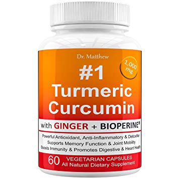 Best Turmeric Curcumin with BioPerine Black Pepper and Ginger. 15X High Potency with 95% Curcuminoids. Anti-inflammatory, Joint Support, Anti Aging, Antioxidant Powder