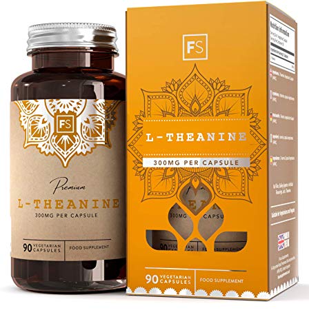 FS L Theanine Pure [300mg], No Fillers or Binders | 90 Natural Vegan Capsules | Calm Nootropic, Essential Relaxation Supplement | 3 Month Supply | Additive Free — Non-GMO, Gluten & Dairy Free