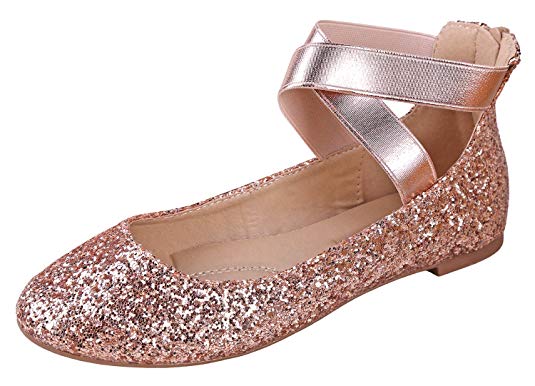 ANNA Dana-20 Women's Classic Ballerina Flats Elastic Crossing Straps