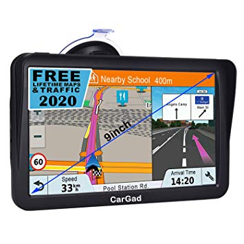Car GPS,9 inch HD TouchTruck GPS with Sunshade GPS Navigation System for Truck,8GB 256MB Navigation with POI Speed Camera Warning,Voice Guidance Lane,Free Lifetime Map Updates