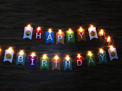Light up Happy Birthday Banner | Glow in The Dark Birthday String Light Sign, LED Holiday Home Party Decoration