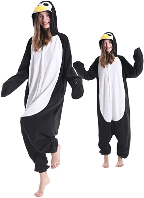 Adult Penguin Pajamas One Piece Halloween Christmas Cosplay Penguin Costume Animal Homewear Sleepwear for Women Men