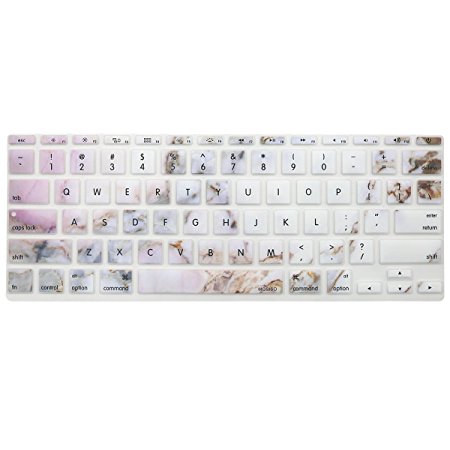 Mosiso Protective Keyboard Cover Skin for MacBook Air 11 Inch (Models: A1370 and A1465), Colorful Marble