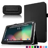 Infiland Folio PU Leather Slim Stand Case Cover for 101 Android Tablet including Dragon Touch A1X Plus  Dragon Touch A1X  Dragon Touch A1 101 tablet NeuTab N10 101 ProntoTec 101 Dual Core Android 42 Tablet Polatab Elite Q101 ValuePad VP112 10 Tagital T10 101 iRulu 101 A20 POOFEK 101 inch etc more compatible tablet modelsplease check in the description---Black