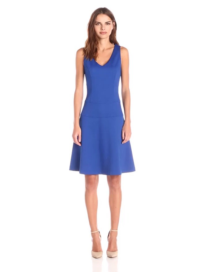 Lark and Ro Womens Sleeveless Fit and Flare Dress