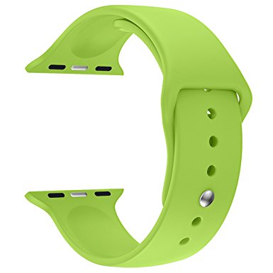 Valuebuybuy Sport Style Soft Silicone Replacement Strap bands for Apple Wrist Watch, 38mm S/M - Green