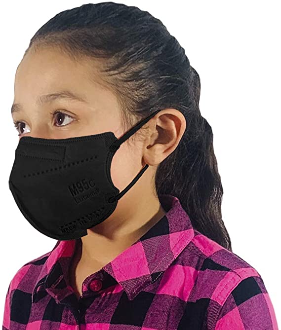 M95c Disposable 5-Layer Efficiency Protective Kids Face Mask Breathable Material and Comfortable Earloop Made in USA 20 Units