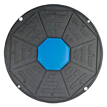 Power Systems 2-In-1 VersaBalance Board, 16.5 Inch Round Balance Board with Two Degrees of Difficulty, Black/Blue (80390)