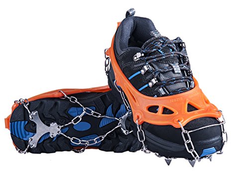 OuterStar Traction Cleats Ice Snow Grips Anti Slip 12 Stainless Steel Spikes Crampons for Footwear