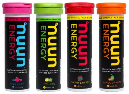 New Nuun Energy: Hydrating Electrolyte Tablets, Mixed Flavors, Box of 4 Tubes